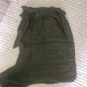 High Waisted Paper Bag Flowy / Cloth Shorts